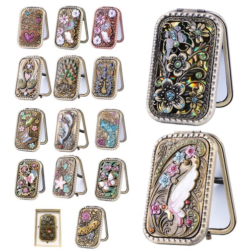 1Pc Mirror Dual-sided Mirror Makeup Mirror Makeup Tool Foldable Cosmetics Retro - Picture 3 of 51