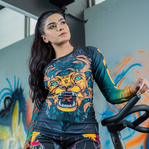 Koyes Fightwear MMA Compression Women's Rash Guard Wrestling Long Sleeve Top - Picture 98 of 111