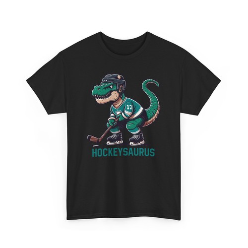 Hockey T-rex Funny T-shirt - Hockeysaurus Ice Hockey Sports Graphic Tee - Picture 10 of 23
