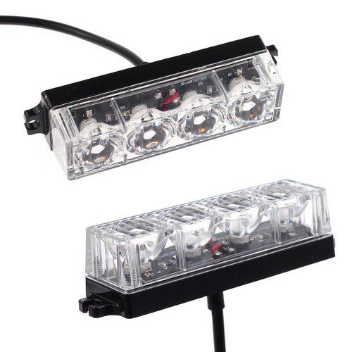 4 Led 12/24V Stroboscopica Arancione Luce Emergenza Auto SUV Camion Allarme - Foto 4 di 7