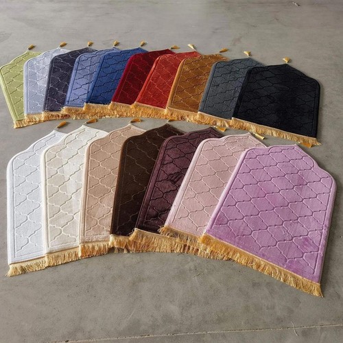 Large Deluxe Padded Mosque Mihrab Shaped Prayer Mat Rug Salah Namaz 65x110cm - Picture 5 of 14
