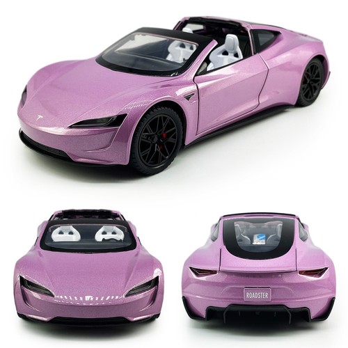 1:24 Tesla Roadster Druckguss Modellauto Licht Sound Spielzeug fur Kinder Jungen - Imagen 20 de 27