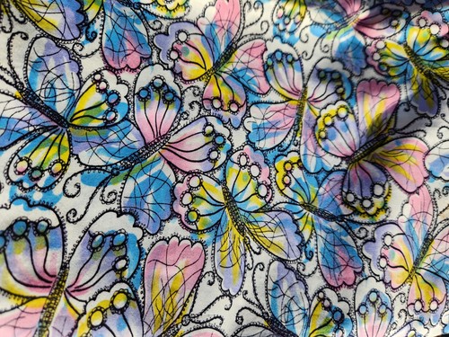 Vintage Polished Cotton Butterfly Fabric 30* By 60* - Picture 3 of 5