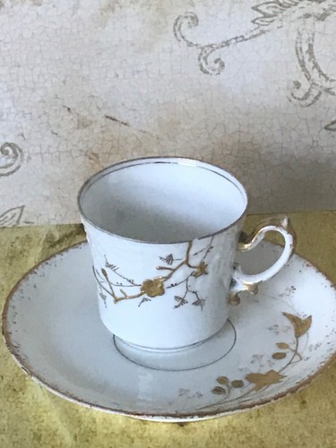 Vintage Limoges Porcelain Coffee Cup with Saucer - Picture 2 of 4