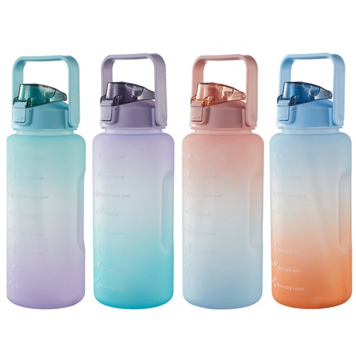 Half Gallon 64 OZ Motivational Water Bottle with Straw Time Marker 4 Colors - Bild 6 von 17