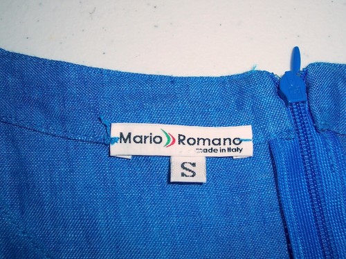 Mario Romano Blue Linen Maxi Shift Dress S Italy Sleeveless - Picture 7 of 8
