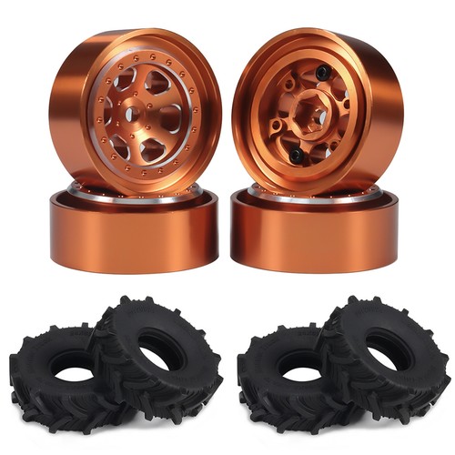 1.3" Aluminum Beadlock Wheel Rim/Rubber Tire For 1/18 TRX4M, 1/24 SCX24 RC Car - Picture 29 of 30