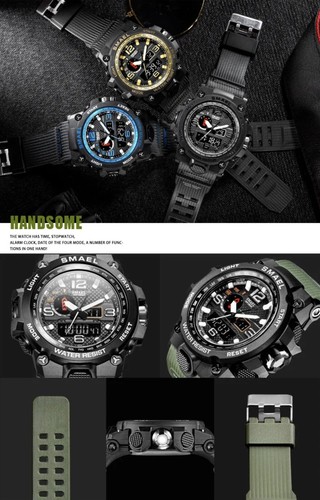 SMAEL Mens Sport Watch 50mm Water Resistance LED Digital Watch - Picture 4 of 4
