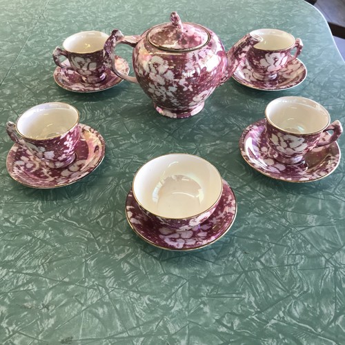 Royal Winton Grimwades Chintz Pink Rose Teapot W/ 4 Cups And Saucers - Foto 1 di 10
