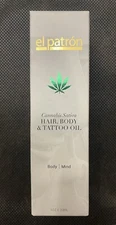 EL Patron Cannabis Sativa Beard, Hair, Tattoo & Body Oil 1 oz. Body/Mind.