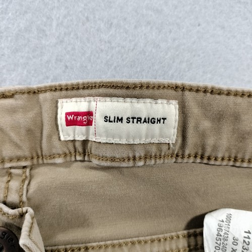 Wrangler schmale gerade flache Vorderseite braun khaki Herrenhose Größe tatsächlich 31 x 30 - Bild 5 von 7