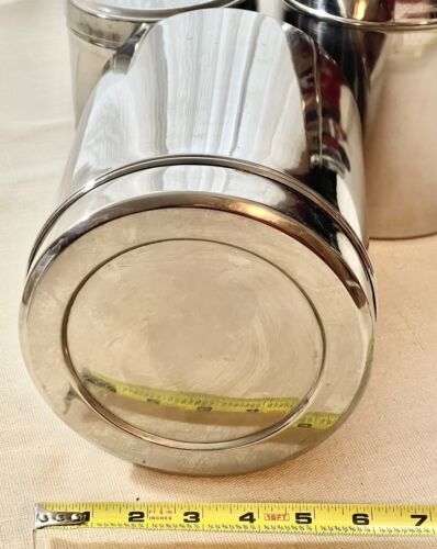 Stainless Steel(Canisters) 3 Containers With Lids-Nesting Poori Dabba - Picture 5 of 17