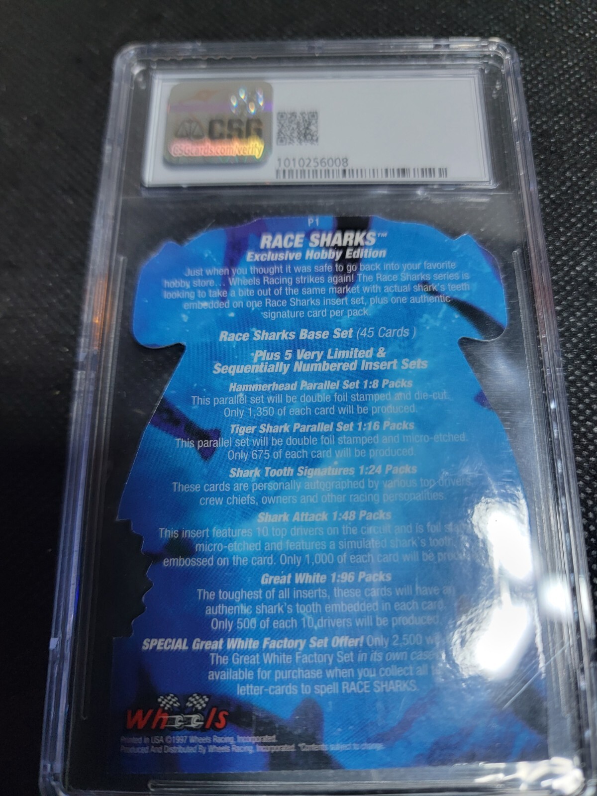 JEFF GORDON 1997 WHEEL RACE SHARKS HAMMERHEAD DIECUTS #P1 CSG GRADED 8 NM - Picture 5 of 8