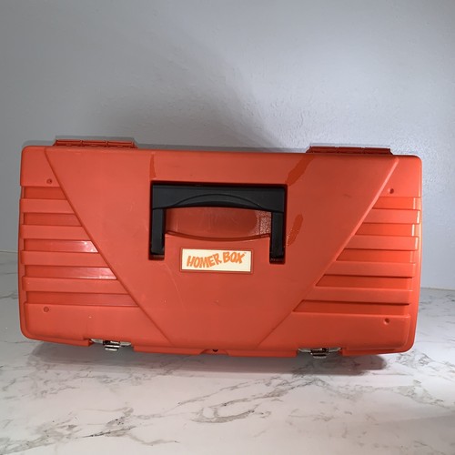 Cassetta degli attrezzi vintage Home Depot arancione 19" taglia media Homer con chiusure in metallo - Foto 2 di 13