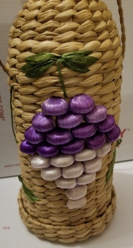 CESTA DE UVAS RAFIA de colección mimbre/ratán - Imagen 3 de 4