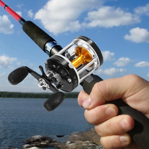Round Baitcasting Reel, Conventional Reel for Catfish, Baitcasting Fishing Reel