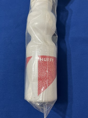 Vintage HUFFY Bicycle Plastic Water Bottle 1989 White & Red Cycling NOS! - Picture 2 of 5