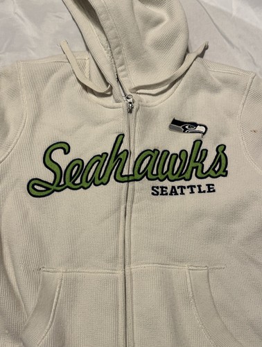 Seattle Seahawks Sweatshirt Women's Large Sherpa Hoodie Zipper NFL Apparel - Picture 7 of 17