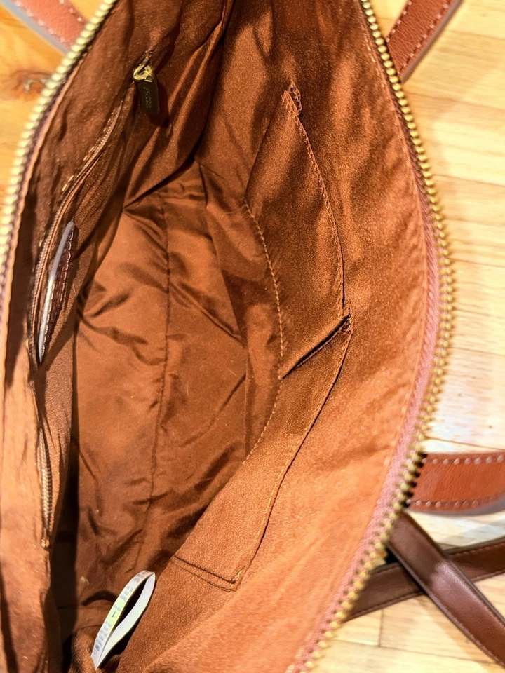 Fossil Womens Skylar Leather Satchel Brown - Image 3 of 4