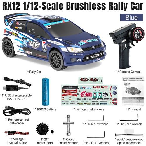 ZD Racing RX12 RC 1/12 4WD 2.4G Car 70KM/H Brushless Motor Dirft Rally Vehicle - Picture 18 of 24