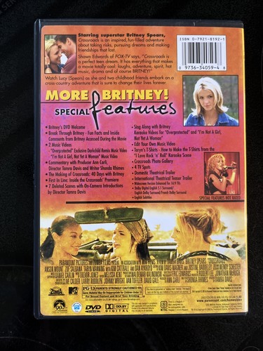 Crossroads (DVD, 2002) OOP Britney Spears w/ chapter insert BEWARE OF COPIES - Picture 3 of 5