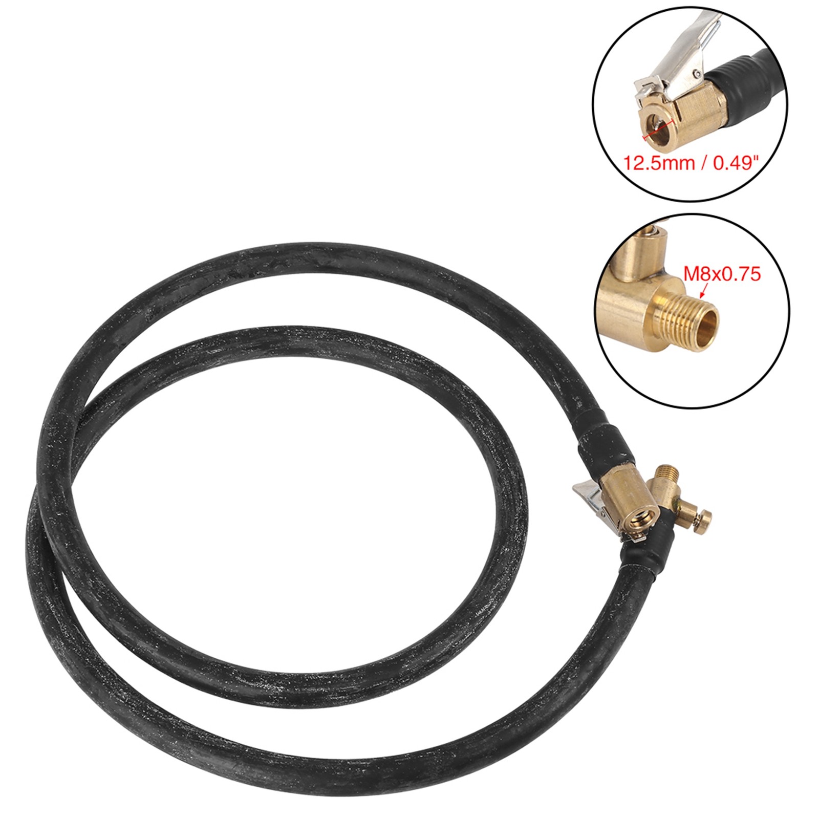 Universal 1m Car Air Chuck Inflator Pump Extension Hose  Connect Pipe Pack of 1