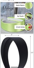 Black Satin Headband 2 Inch No Teeth Brand New