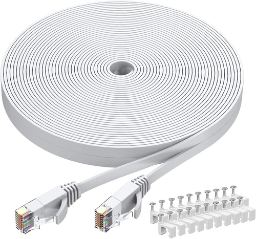 BUSOHE Cat6 Ethernet Cable 40 FT White, Cat-6 Flat RJ45 Computer Internet LAN Ne - 第 11/12 張圖片