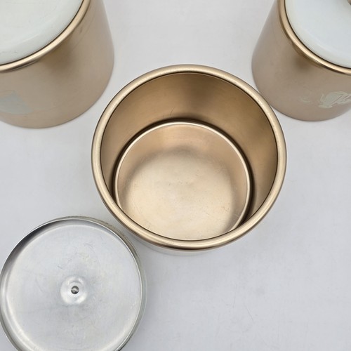 Set Bidoni Alluminio Specchio Vintage Rame Bianco Metà Secolo Oro Rosa - Foto 10 di 24
