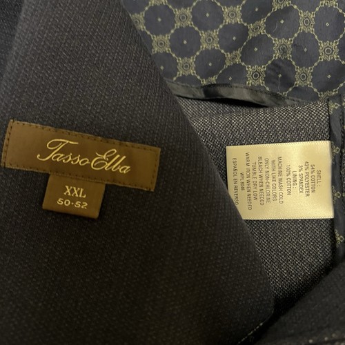 Tasso Elba Men’s Navy Sport Coat Blazer Cotton 2 Button Jacket 2 Vent XXL NWT - Picture 10 of 10