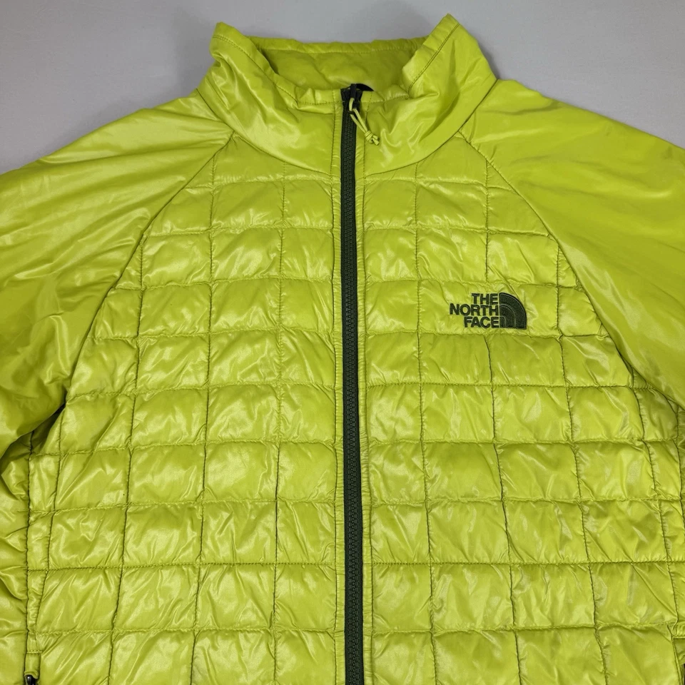 Chaqueta acolchada THE NORTH FACE TERMOBALL para hombre talla MEDIANA M amarillo neón cremallera completa Foto 2 de 4