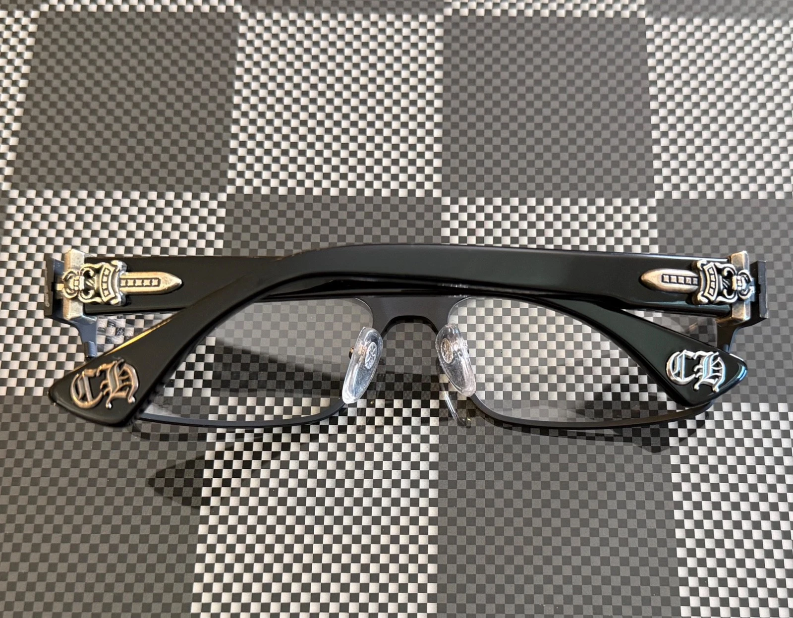 Chrome Hearts Throat Coat MBK-BK 59 [] 16-144 Black Sterling Silver Eye Glasses