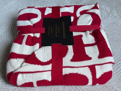 #ad #ad NEW BARNES amp; NOBLE HO HO HO COTTON KNIT REVERSIBLE 50 x 60 IN THROW HOME HOLIDAY $49.95