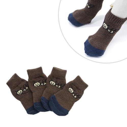 4 Pcs Anti-Schlupf-Baumwollsocken Anti-Rutsch-Socken Für Haustiere Hunde - Bild 7 von 10
