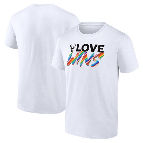 Men's White Milwaukee Bucks Love Wins T-Shirt