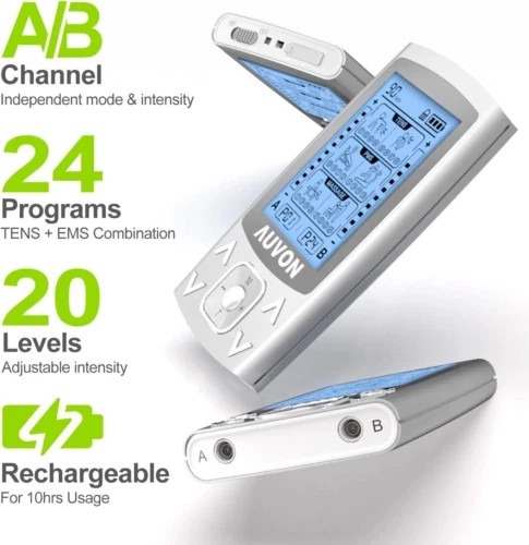 AUVON Zweikanal TENS 4. Gen Massagegerät, Schmerzlinderung AS8012C 24 Modi, 20 Stufen - Bild 7 von 9