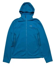 Arcteryx Jacket Mens M Blue Arenite Hoodie Fleece Lined Softshell Ski Hiking