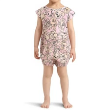 Disney Romper Kids Size 6/9M Pink Cartoon Print Lady and Tramp, Thumper Playful