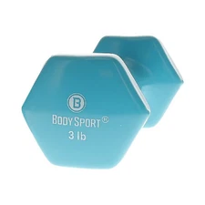 Body Sport Vinyl Coated Dumbbell Weight (Single) - Strength Training Equipment
