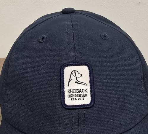 Rhoback Strapback Navy Blue Lightweight Golf Performance Athleisure Hat Cap Dog - Picture 2 of 5