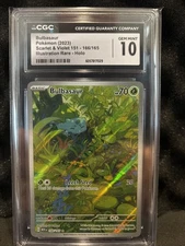 Pokemon Bulbasaur CGC 10 Gem Mint 166/165 Sv: Scarlet And Violet 2023 English