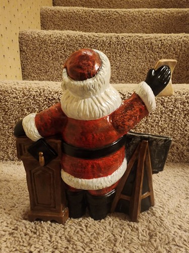 CERAMIC SANTA TEACHER FIGURINE HAND PAINTED FIRED IN KILN VERY CUTE - Picture 2 of 3