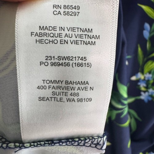 Tommy Bahama Dress Women XL Blue Aubrey Floral Glow Halter Islanderzone Tie - Picture 16 of 16
