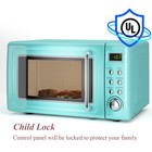 0.7Cu.ft  700W Retro Countertop Microwave Oven LED Display Glass Turntable Green
