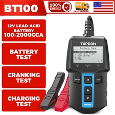 🔥2025 TOPDON BT100 Car Battery Tester 12V Battery Load Tester System Analyzer