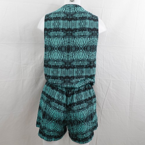 Pantalones Cortos Mameluco Gibson Mujer Pequeño Verde Indie Tribal Blusa Fluido Costero - Imagen 3 de 11