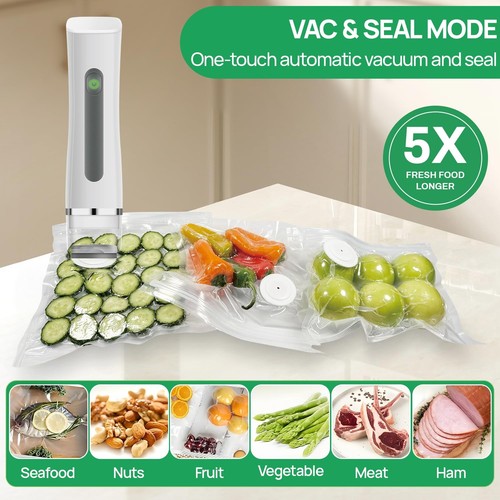 Vacuum Sealer,Compact Vacuum Sealer For Food Preservation,Portable Cordless H... - Picture 2 of 7