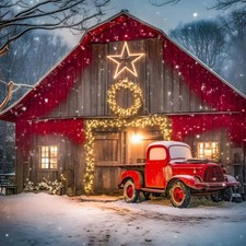 KINPLUB Christmas Winter Diamond Art Kits for Adults Beginners, Farm Truck Diamo