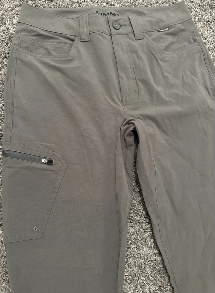 Calças de pesca masculinas Simms Guide Series 30 cinza caminhada ao ar livre - Imagem 4 de 4
