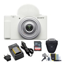 Sony ZV-1F Vlog Camera for Content Creators and Vloggers White Bundle